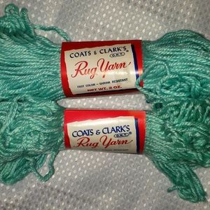2 Coats and Clark's Rug Yarn 75%Rayon 25% Cotton 70 yd 2oz 76-Robinette